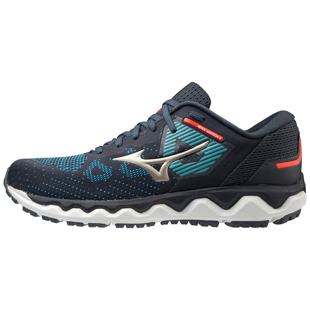 Scarpe Running Mizuno Wave Horizon 5 Uomo - Nere/Blu - 60957-JGYQ